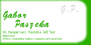 gabor paszeka business card